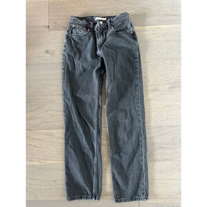 Levi's Low Pro Straight Leg Jeans Women's Size 24 Black Gray